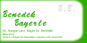 benedek bayerle business card